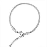 3MM Snake Chain Bracelet with Lobster Hearts Screw End