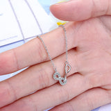 Double Number 8 Infinity Clavicle Necklace 925 Sterling Silver Pendant for Women