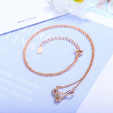 Double Infinity Clavicle Short Necklace 925 Sterling Silver Pendant For Women