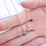 Double Infinity Clavicle Short Necklace 925 Sterling Silver Pendant For Women