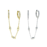 925 Silver CZ Tassel Chain Earring For Women High Silver Jewelry