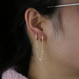 925 Silver CZ Tassel Chain Earring For Women High Silver Jewelry