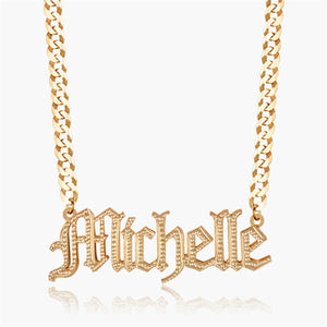 Personalized Two Tone Name Necklace 18k Plated Stainless Steel Jewelry