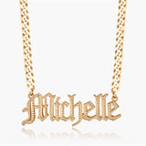Personalized Two Tone Name Necklace 18k Plated Stainless Steel Jewelry