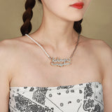 Two Tone Heart Name Necklace 18K Gold-Plated Personalized Pendant