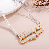 Two Tone Heart Name Necklace 18K Gold-Plated Personalized Pendant