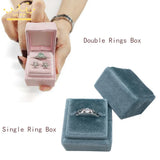 Double Ring Display Holder with Detachable Lid Ring Box