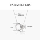 Double Ring Necklace 925 Sterling Silver for Women