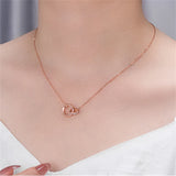 Double Ring Necklace 925 Sterling Silver for Women