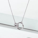 Double Ring Necklace 925 Sterling Silver for Women
