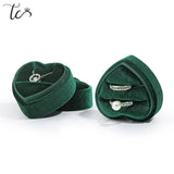 Heart Shaped Jewelry Box Double Rings Pair Pendant Storage Box