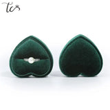 Heart Shaped Jewelry Box Double Rings Pair Pendant Storage Box