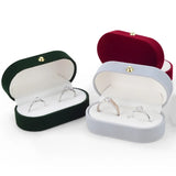 Velvet Double Rings Box Jewelry Organizer