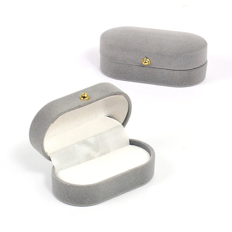 Velvet Double Rings Box Jewelry Organizer