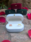 Double Rings Box Velvet Trinket Box Jewelry Organizer Ring Box Jewelry Box