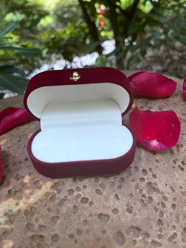 Double Rings Box Velvet Trinket Box Jewelry Organizer Ring Box Jewelry Box