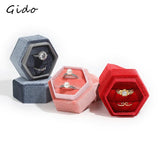 Engagement Jewelry Holder Double Rings Box