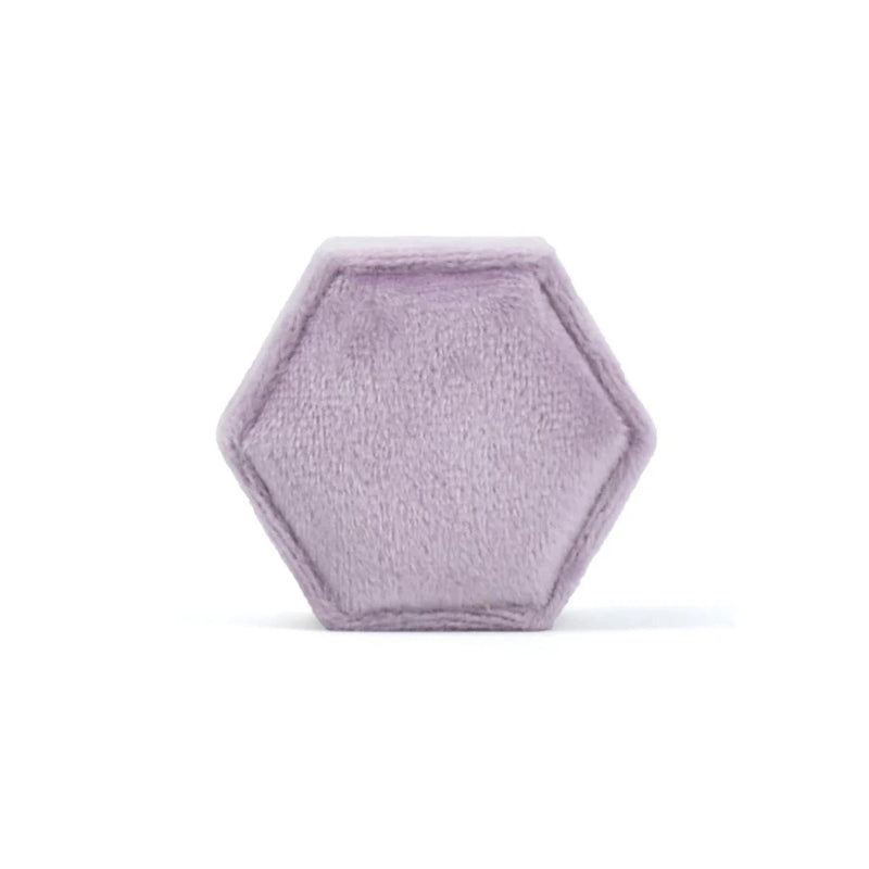 Double Rings Jewelry Display Box Hexagon Storage Organizer Ring Holder Wedding T