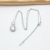 Gourd Zircon Pendant Necklace Earring Set Steel Chain Jewelry Women