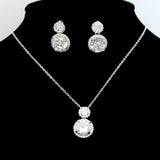 Gourd Zircon Pendant Necklace Earring Set Steel Chain Jewelry Women
