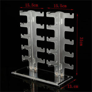 Double Row 10 Pairs Glasses Frame Organizer Sunglasses Display Stand