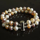 Double Row Multicolor Freshwater Pearl Bracelet
