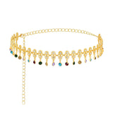 Colorful Crystal Tassel Waist Bell Chains Dress Bikini Belts