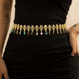 Colorful Crystal Tassel Waist Bell Chains Dress Bikini Belts