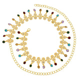 Colorful Crystal Tassel Waist Bell Chains Dress Bikini Belts