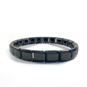 Double Row Magnetic Therapy Linked Bracelet Titanium Steel