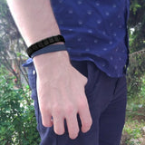 Double Row Magnetic Therapy Linked Bracelet Titanium Steel