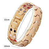 Double Row Punk Titanium Magnetic Health Bracelet Men's Jewelry
