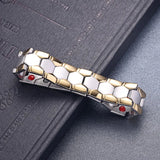 Double Row Punk Titanium Magnetic Health Bracelet Men's Jewelry