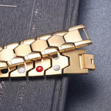 Double Row Punk Titanium Magnetic Health Bracelet Men's Jewelry