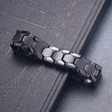 Double Row Punk Titanium Magnetic Health Bracelet Men's Jewelry