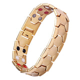 Double Row Punk Titanium Magnetic Health Bracelet Men's Jewelry