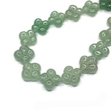 Double Sided Clover Natural Stone Beads 14mm Amethyst Charm Necklace