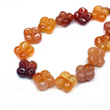 Double Sided Clover Natural Stone Beads 14mm Amethyst Charm Necklace
