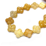 Double Sided Clover Natural Stone Beads 14mm Amethyst Charm Necklace