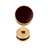 Dark Red Enamel Copper Cufflinks for Formal Shirts