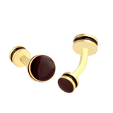 Dark Red Enamel Copper Cufflinks for Formal Shirts