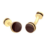 Dark Red Enamel Copper Cufflinks for Formal Shirts