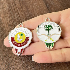 Double-Sided Ethnic Silver Necklace Pendant DIY Jewelry Spacer Beads