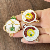 Double-Sided Ethnic Silver Necklace Pendant DIY Jewelry Spacer Beads