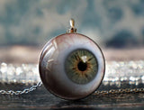 Scary Eyeball Glass Pendant Necklace, Gothic Halloween Gift