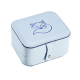 Double-Sided Portable Jewelry Storage Box Leather Earrings Ring Necklace