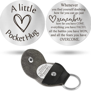 Pocket Hug Token LDR Keepsake Stainless Steel Gift Keychains