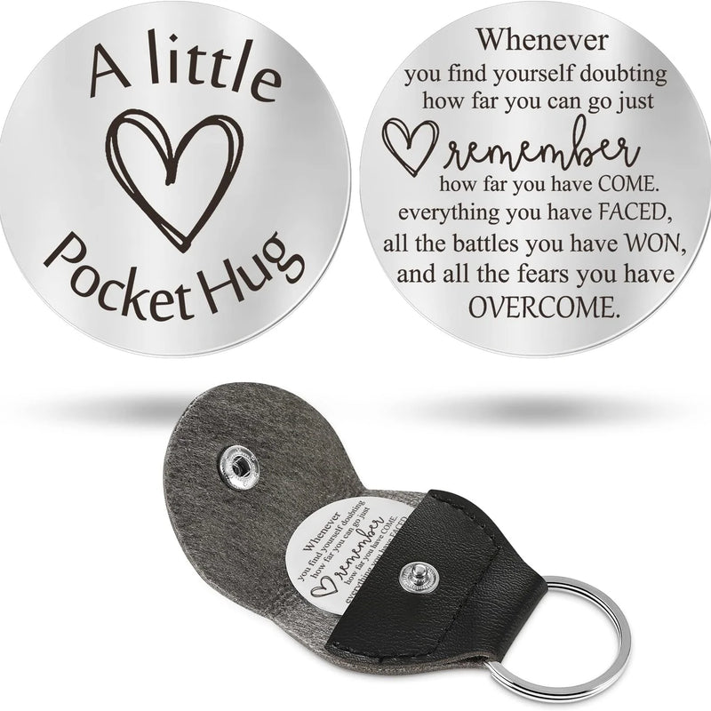 Pocket Hug Token LDR Keepsake Stainless Steel Gift Keychains