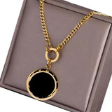 Double Sided Roman Numeral Pendant Long Chain Necklace