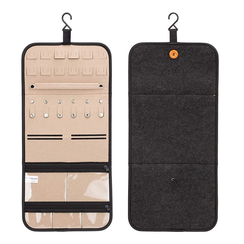Double-Sided Wardrobe Storage Bag for Travel Jewelry Earrings